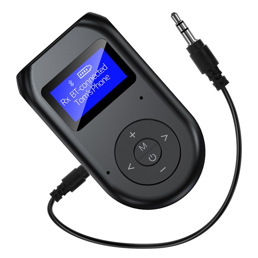 Bluetooth 5.0 Audio Zender Ontvanger 3.5Mm Jack Aux Wireless Audio Adapter Lcd Display Met Mic Voor Tv Luidspreker Auto stereo: Default Title