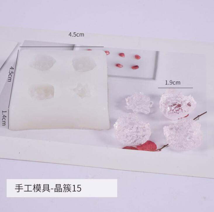 Silicone Mold Crystal cluster stone rockeryCrystal icicle cutting shpe Type epoxy resin molds for jewelry: 15