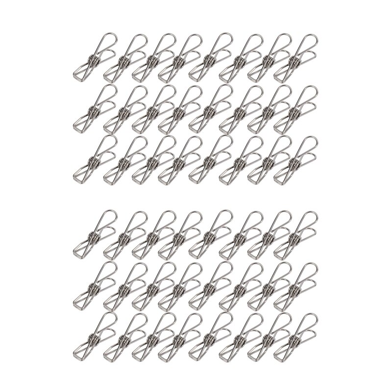 48 Pcs Stainless Steel Wire Clip, Multi-Function Clip, Utility Clip Pins Hanging Clip Office Fastener: Default Title