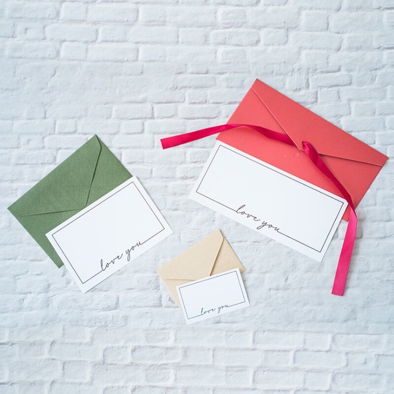 Petites cartes d'invitation blanches 10 pièces/lot, carte de remerciement pour la pâtisserie, carte de visite love you, pour étudiant