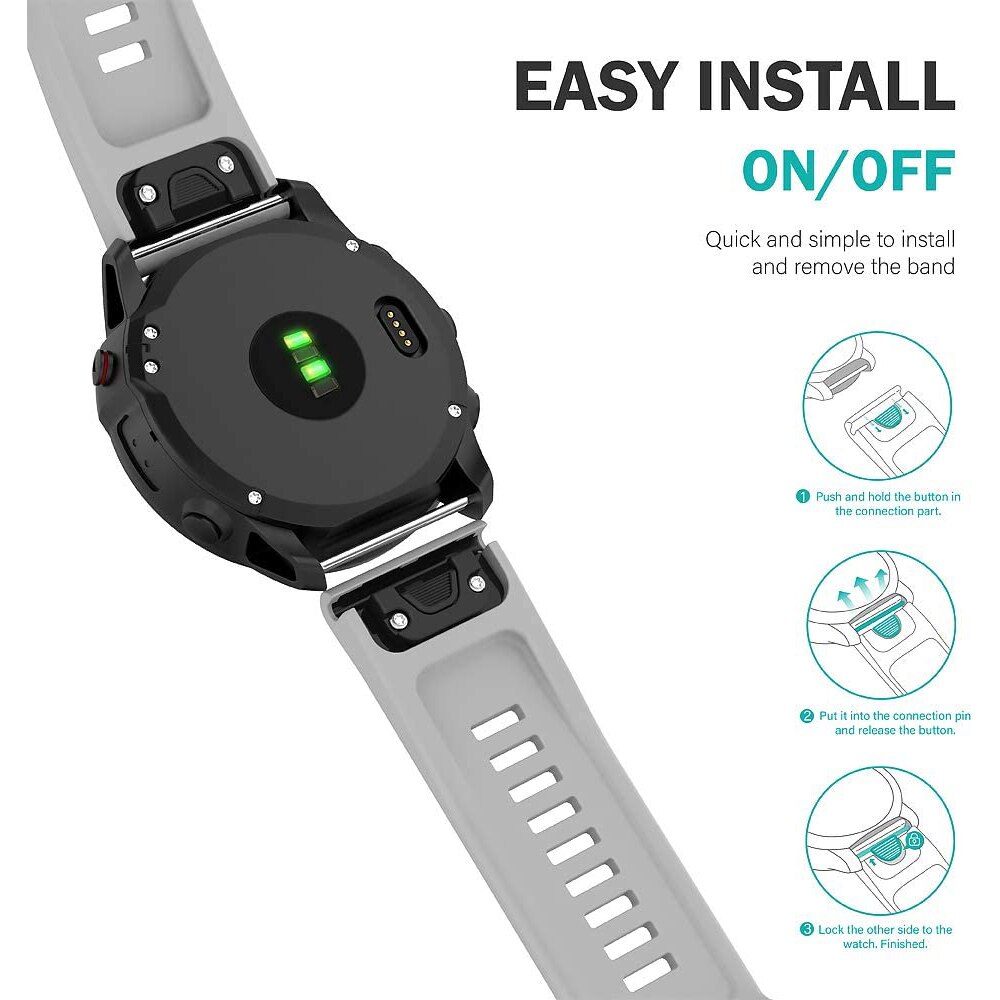 QuickFit 26mm Watch Bands Straps for Garmin Fenix 3 HR 5X Plus 6X Pro Quatix 3 Tactix Bravo Charlie Delta Descent Mk1 Original