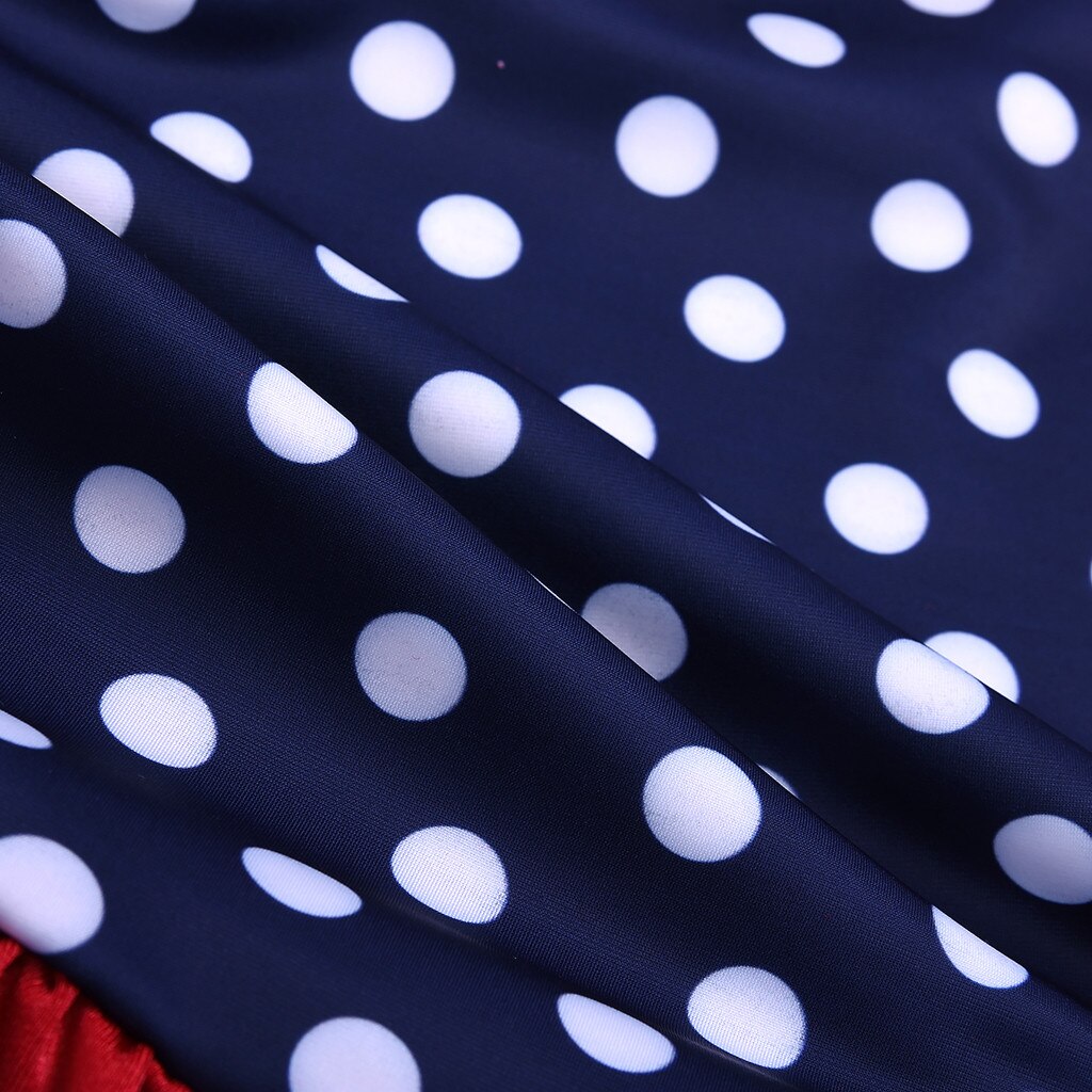 Blue red dot printed One-piece Swimsuit For Toddler Girls And Girls Kids Swimsuit Children Bathing Suits 2-12 Year#0508g30