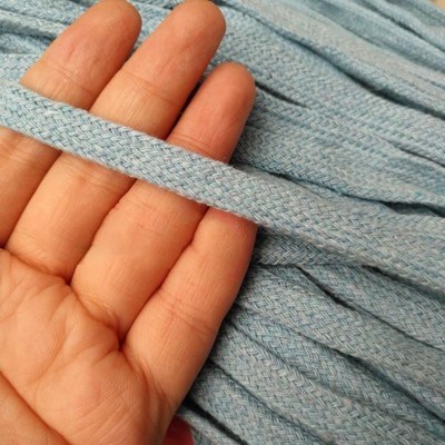 Cuerda de algodón de 10mm, cordón trenzado plano, tejido Multicolor para bolso, artesanía hecha a mano, costura textil para el hogar, 5 yardas