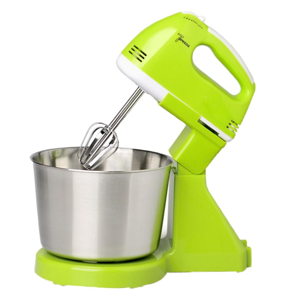 Elektrisk håndmixer 7- gear mini med spandestativ mixer til bagning af kage: Grøn