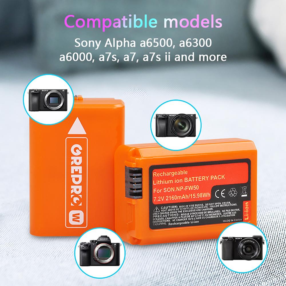 Oranssi np -fw50 np fw50 akku  (2160 mah) sony alpha  a6500 a6300 a6000 a5000 a3000 nex -3 a7 a7ii a7 rii  a7 sii  a7s a7 s 2 a7r a7r