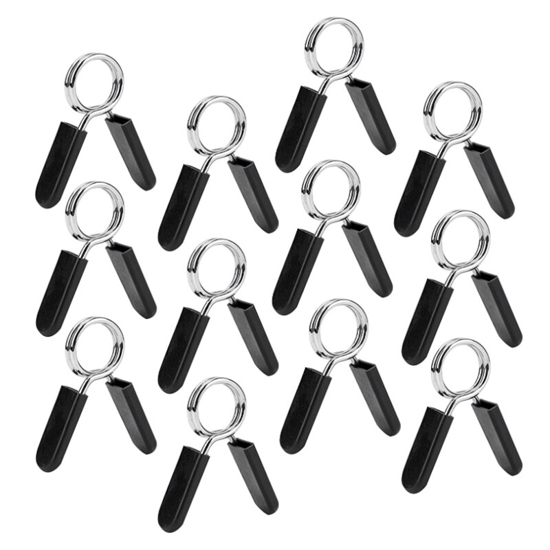 -12- pack hantel fjäder krage, träning skivstång klämmor för vikt hantlar gym fitness träning tyngdlyftning