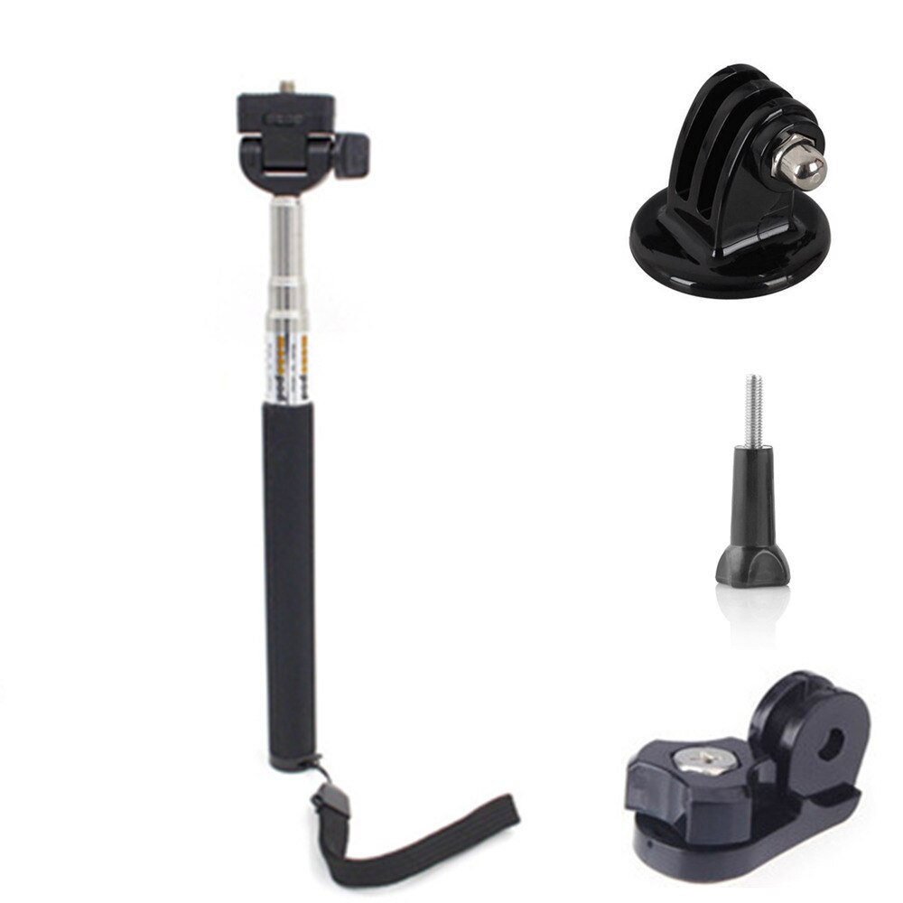 Palo Selfie para Gopro Hero 7, 6, 5, 4, Sjcam Pau, monopié para Xiaomi Yi Eken H9 Go Pro Hero 8, accesorios De cámara negros: adapter 3