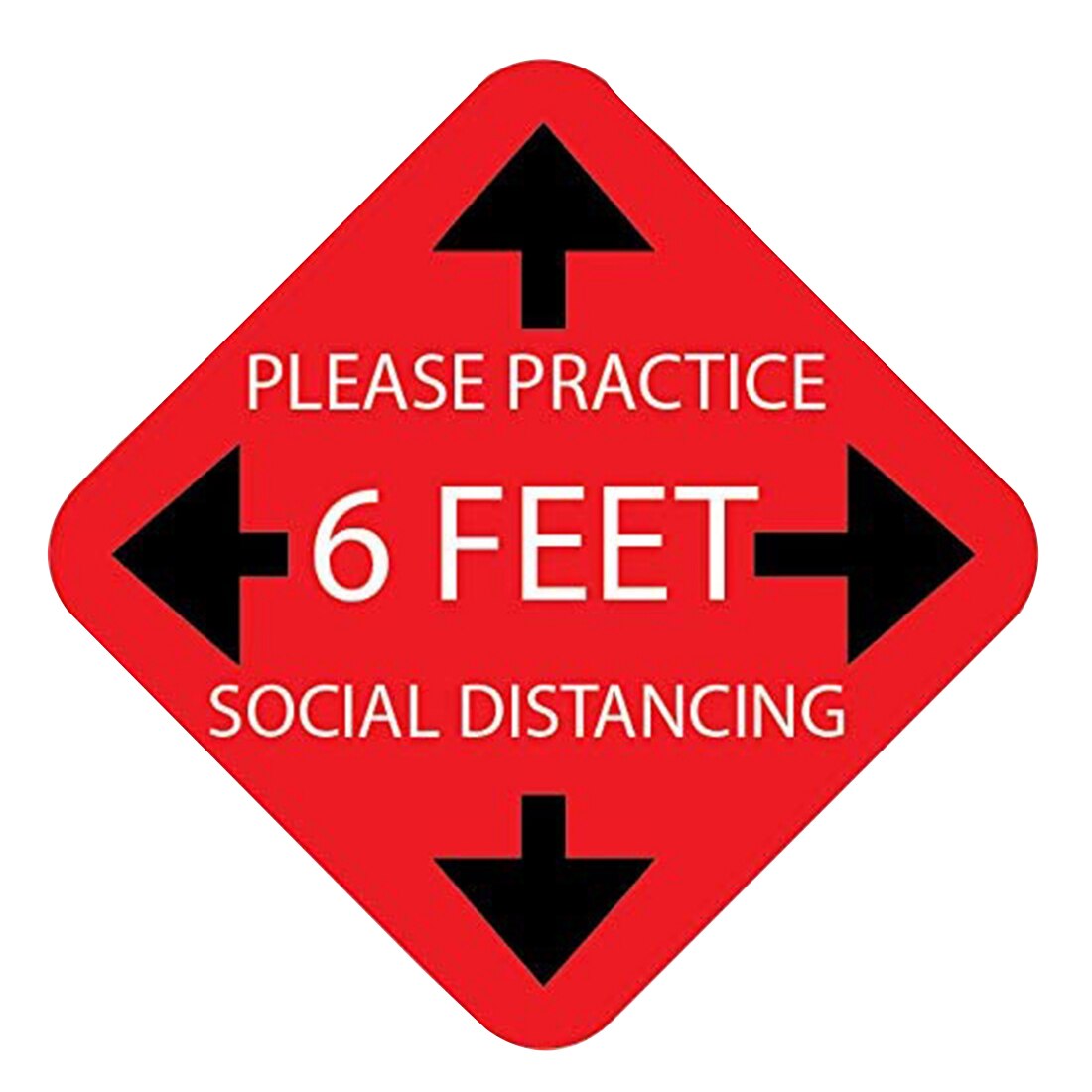 Floor Stickers Safety Sign Warning Self Adhesive Weather Resistant PVC Non Slip Station Notice Keep Distance Supermarket: C