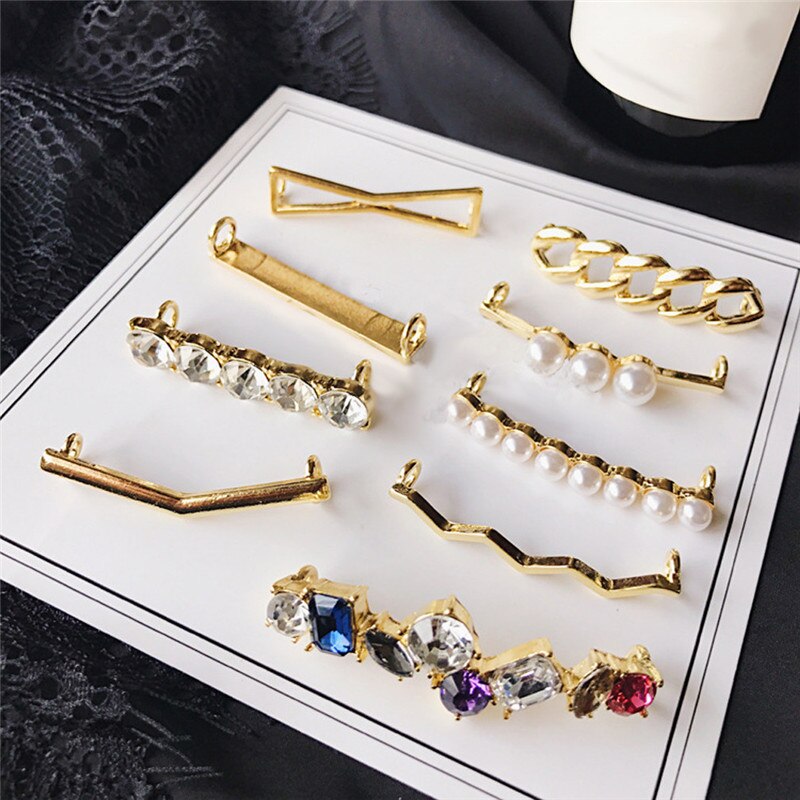 1 pieza de cordones de decoración, accesorios de calzado con perlas blancas, accesorios decorativos para zapatos de mujer, hermosas perlas brillantes con Clip