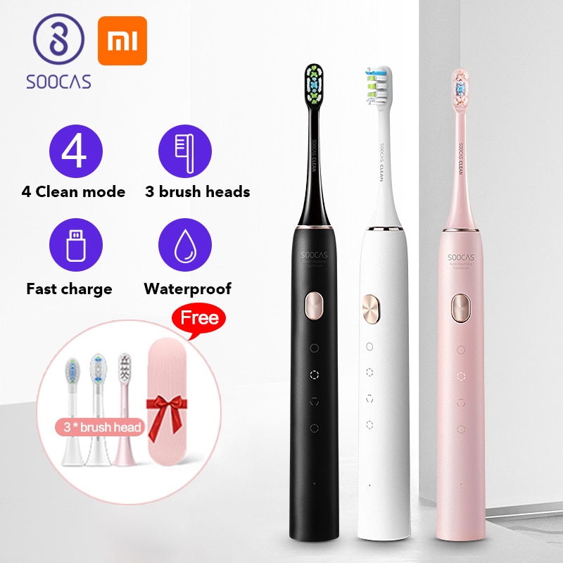 SOOCAS X3U – brosse à dents électrique ultrasonique, mise à niveau automatique, charge rapide, brosse à dents étanche pour adulte