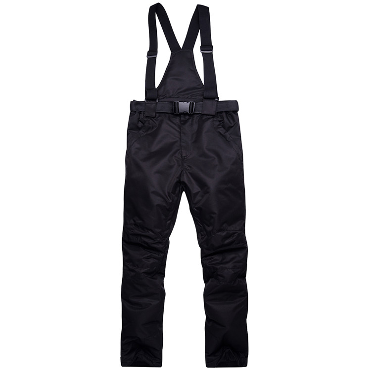 Winter Dikke Warme Skibroek Mannen Vrouwen Liefhebbers Winddicht Waterdichte Jarretelbroek Sneeuw Snowboard Broek Plus Size: XL / Black