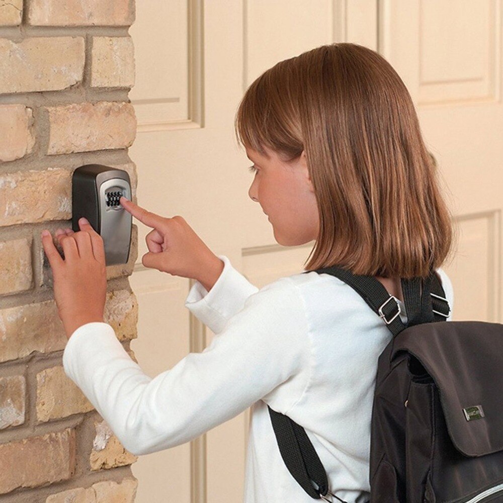 Wall Mounted Code Keys Box Lock 4 Digit Combination Password Key Storage Organizer Box Home Security Alloy Key Box