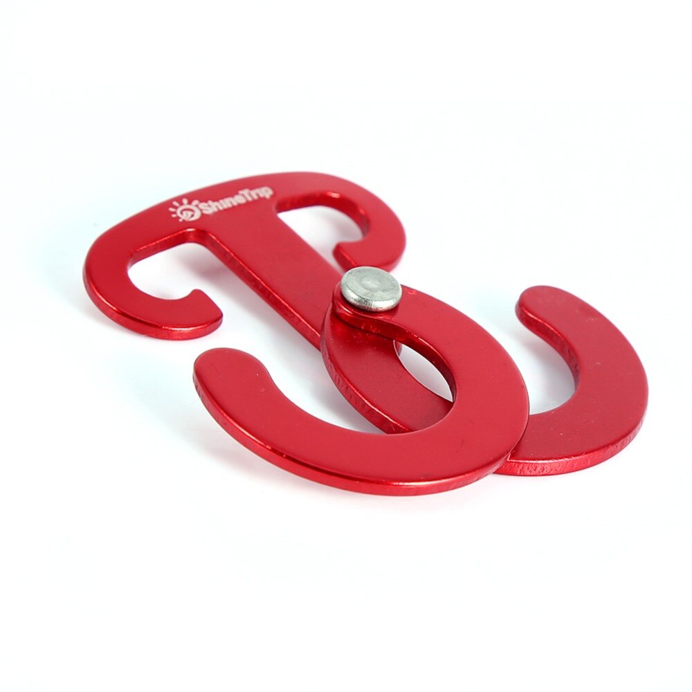 4pcs Multi Functie Alloy Aluminium Camping Tent Touw Gesp Self-vergrendeling Karabijnhaak Spanner Wind Touw Tent Stopper Hanger haak