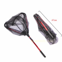 Fishing Nets Fishing Nets Tools Fishing Net Folding aluminum alloy Landing Net Eva Handle Fishing Rubber Folding