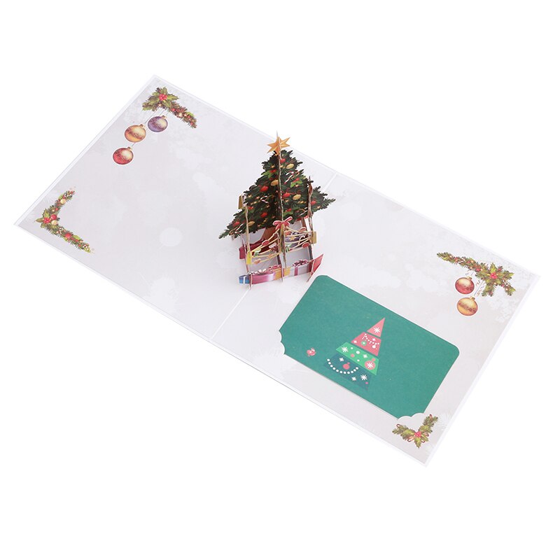 3D Christmas Tree Greeting Cards Paper DIY Hand Made Christmas Souvenirs Postcards Year Event Party Supplies YL978221