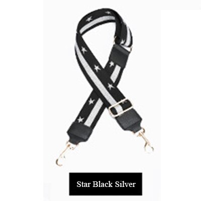 Gold Rainbow Bag Straps Handbag Belt Wide Shoulder Bag Strap Replacement Strap Accessory Bag Part Adjustable Belt For Bag 120cm: star black silver