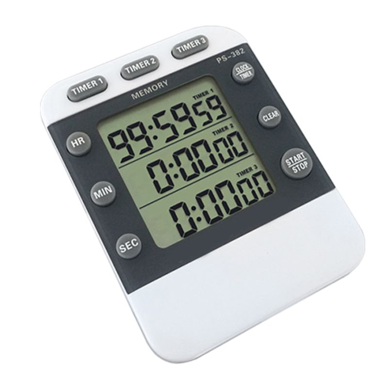 Eectronic 3 Channel Timer Countdown Clock 99 Hours Digital 12/24 Hour Reminder