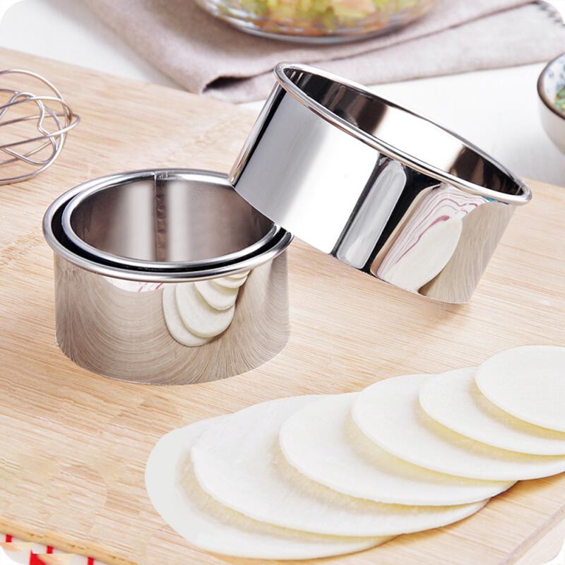 3 st/set runda dumplings omslag formar bakverk deg skärverktyg rostfritt stål dumplings cutter bärbara köksprylar