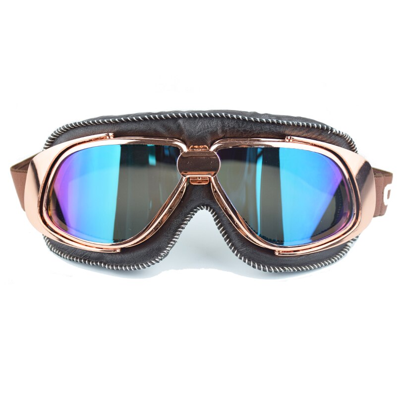 Mjmoto merk leren motorbril vintage gafas moto vintage helm steampunk koperen bril pilotenbrillen motorbrillen
