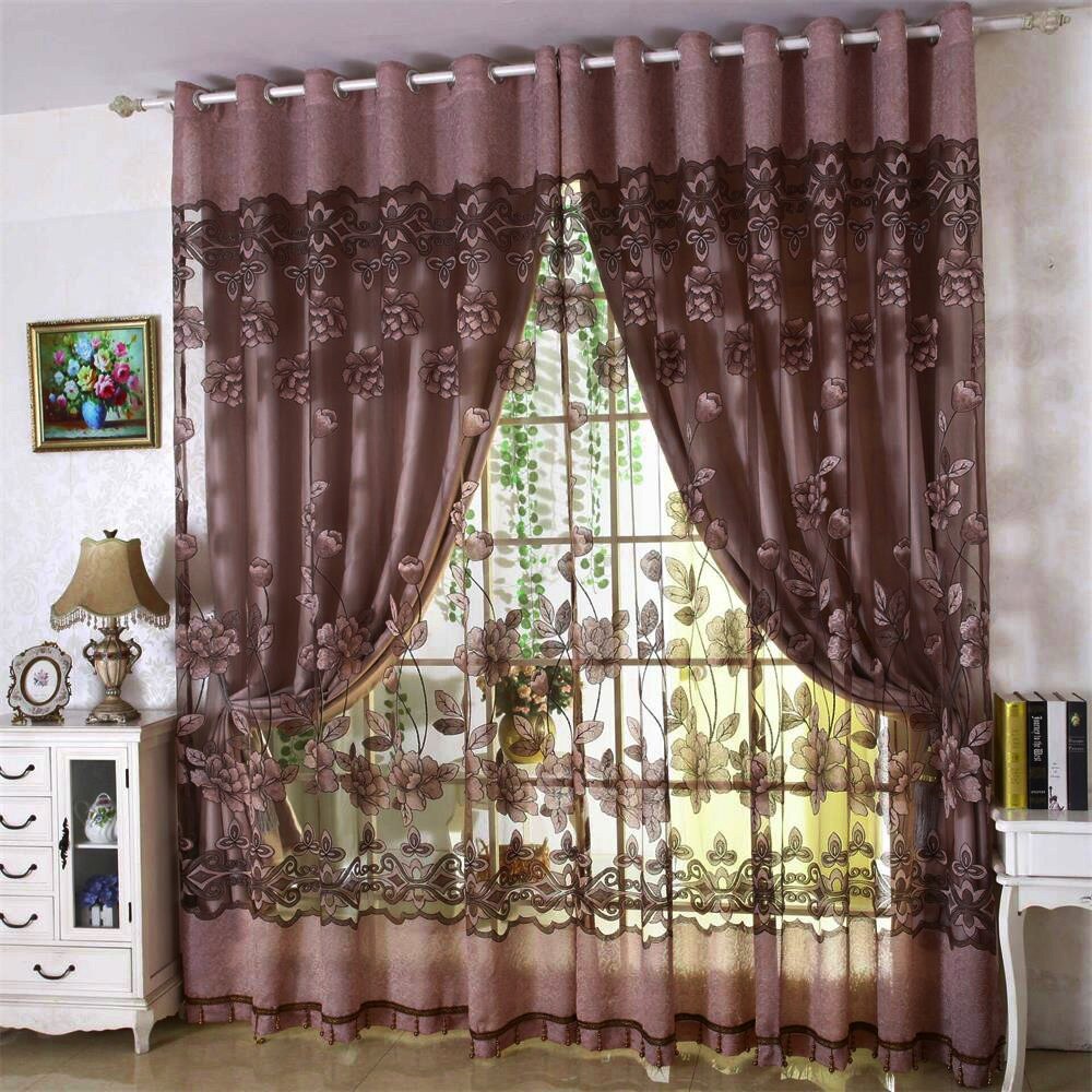 Rideau de porte fenêtre en Tulle de couleur Pure 4 #, panneau de drapage écharpe Pure, rideaux de chambre à coucher moderne, écrans de fenêtre de salon: C