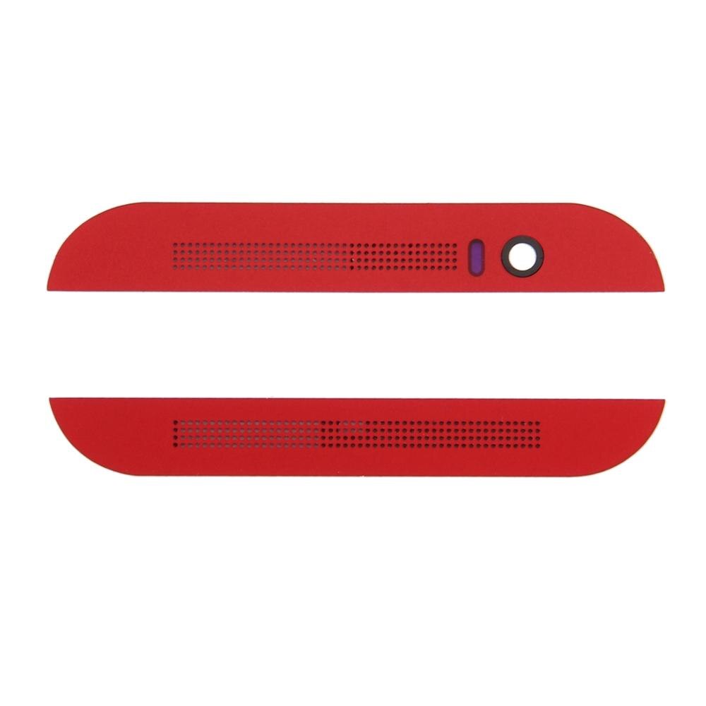 Front Upper Top + Unteren boden Glas Objektiv Abdeckung & Klebstoff für HTC EINS M8: Rot