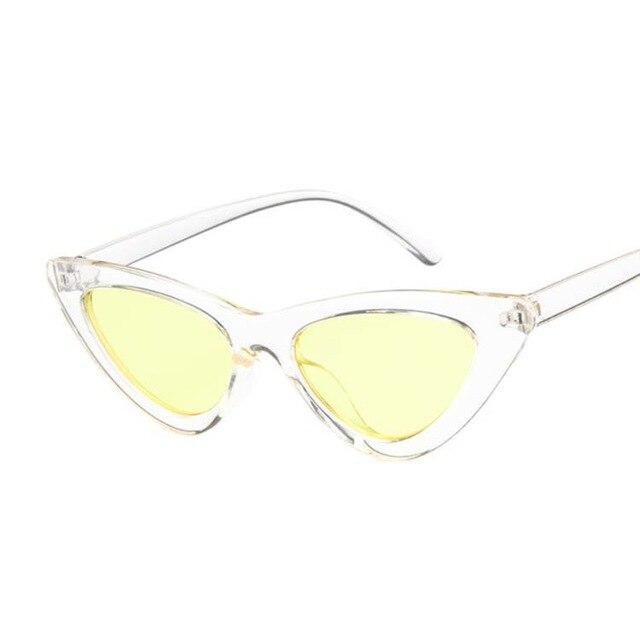 1 Pcs Cat&#39;s Eye Motorcycle Sunglasses Eyewearoutdoor Sport Bike Cycling Goggles Used To Protect Against Ultraviolet Rays: Transparent yellow