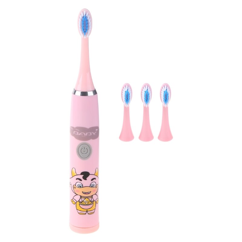 Cute Cattle Children Automatic Toothbrush Ultrasonic Toothbrush Electric Toothbrush for Kids, Waterproof