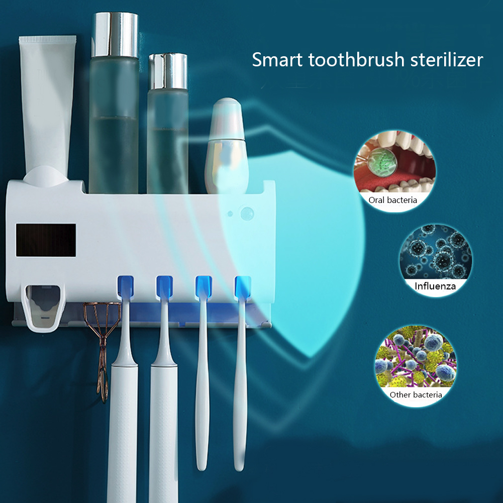 Automatisk tandpasta dispenser ledet ultraviolet tandbørste sterilisator med infrarød induktion solopladning badeværelset sæt nyeste