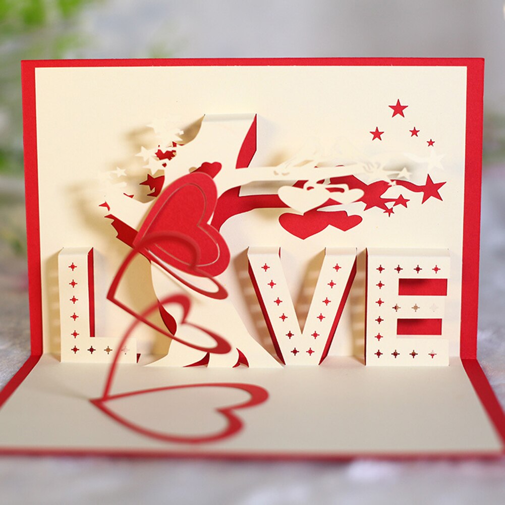 SALES！！ LOVE Heart Tree 3D Pop Up Paper Greeting Card Festival Birthday