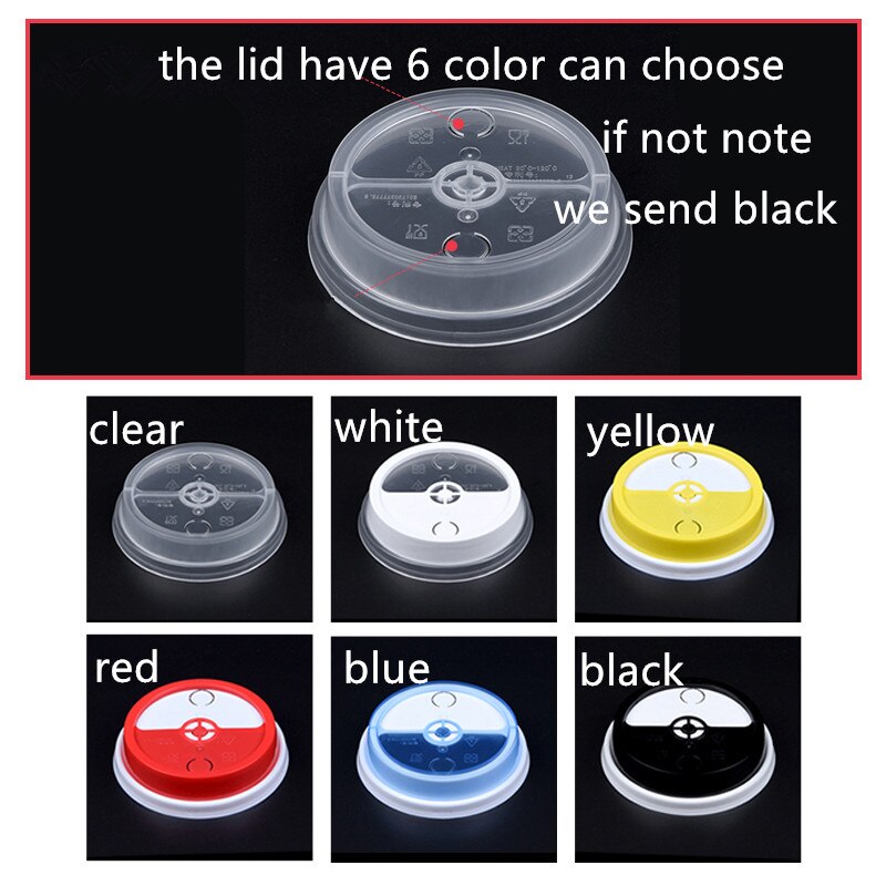 50pcs thick transparent plastic cups 500ml 700ml disposable coffee cup birthday party favors cold drink cups: lid6