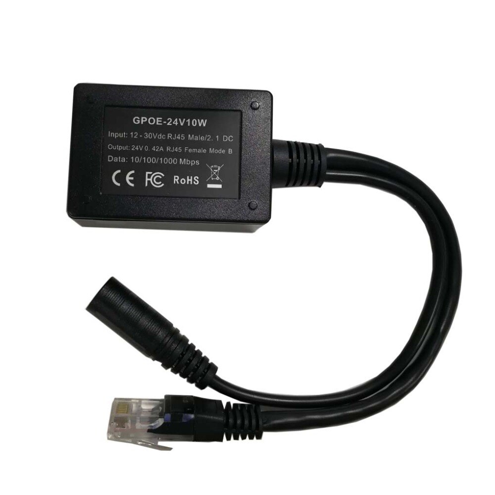 Inyector POE Gigabit de 24 voltios para Mikrotik/UBNT, producto de paneles solares, conversión de 12V a 24V, dispositivo de más de 100M de cable de red