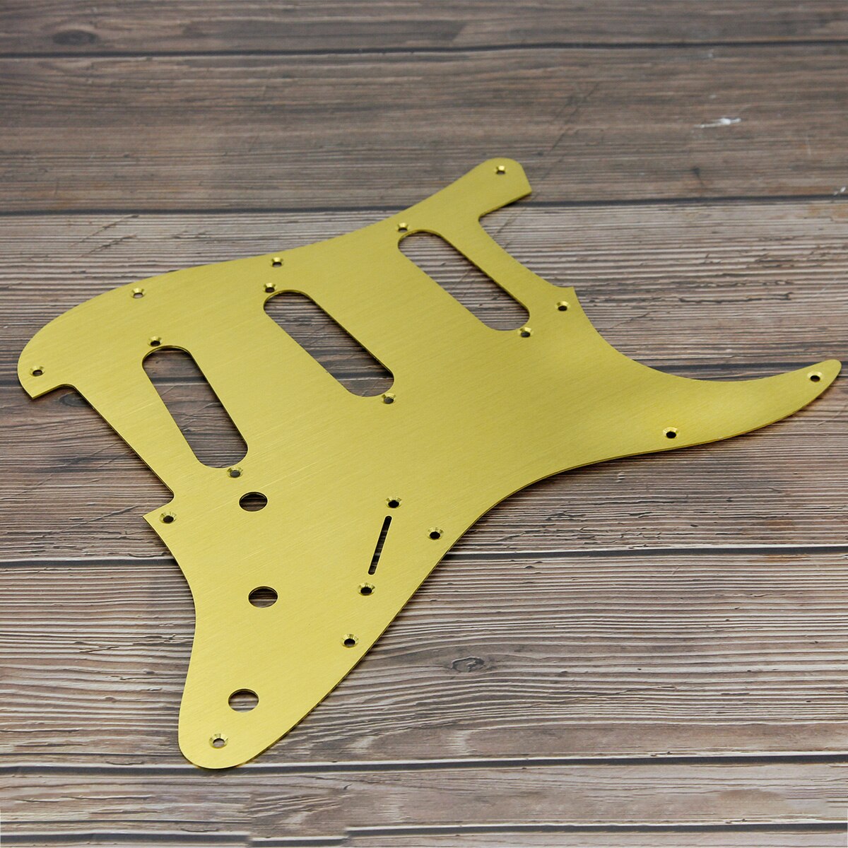 FLEOR Gold Metal Anodized Pickguard 11 Hole ST Electric Guitar Pickguard Scratch Plate SSS with Screws