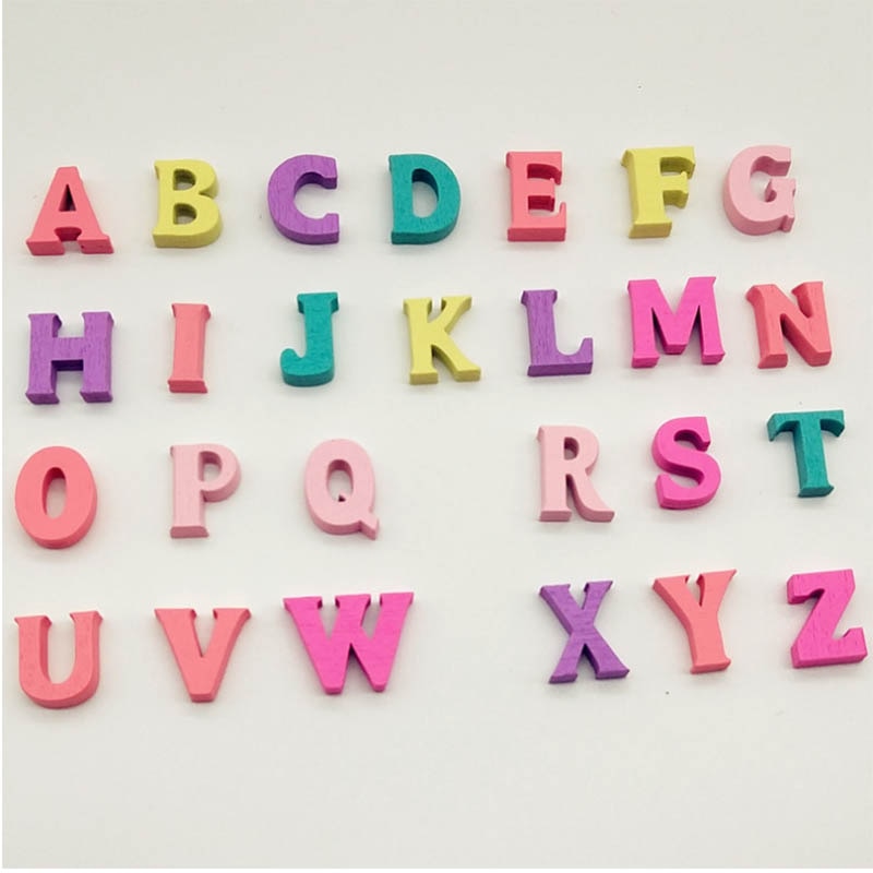 100 sztuk alfabet i liczby drewniane litery dekoracje domu prezent wielobarwne impreza wyroby rękodzielnicze DIY dziecko edukacja zabawki