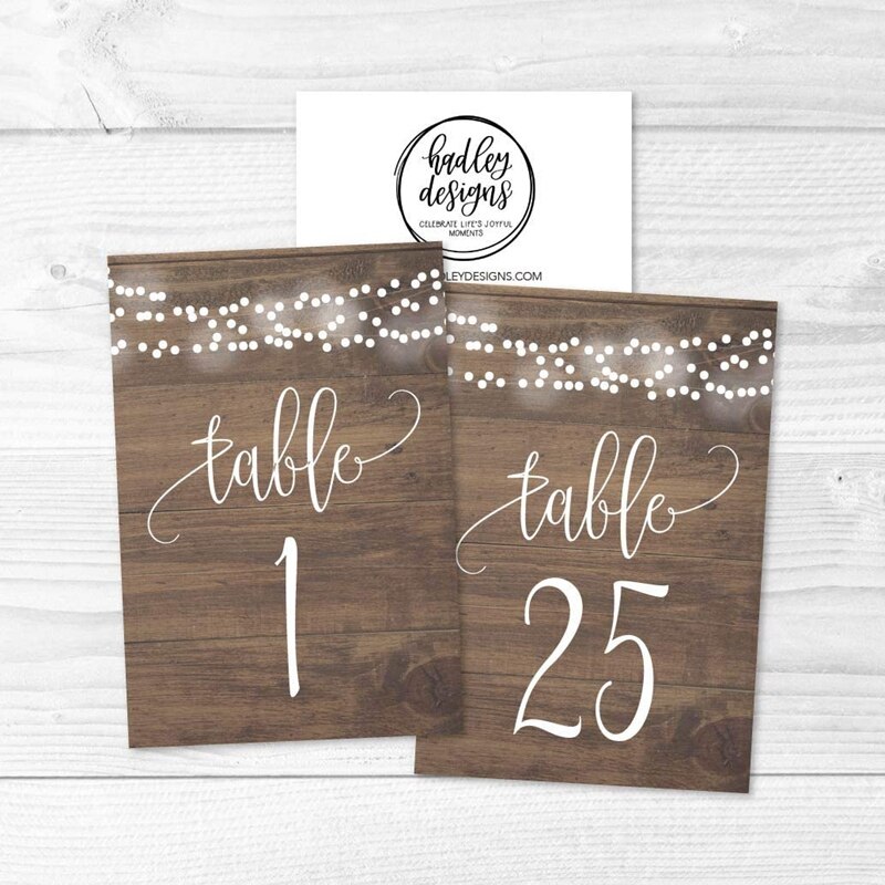 25 PCS Wood Number Double Sided Signs Wedding Table Numbers 1-25 For Wedding Reception Restaurant Birthday Party
