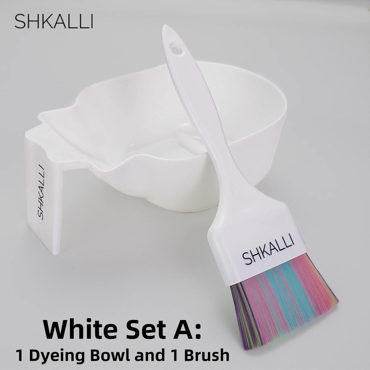 SHKALLI balayage brush set Colourful soft brushes Paste dyeing bowl Tool set for lightening hair: Ivory