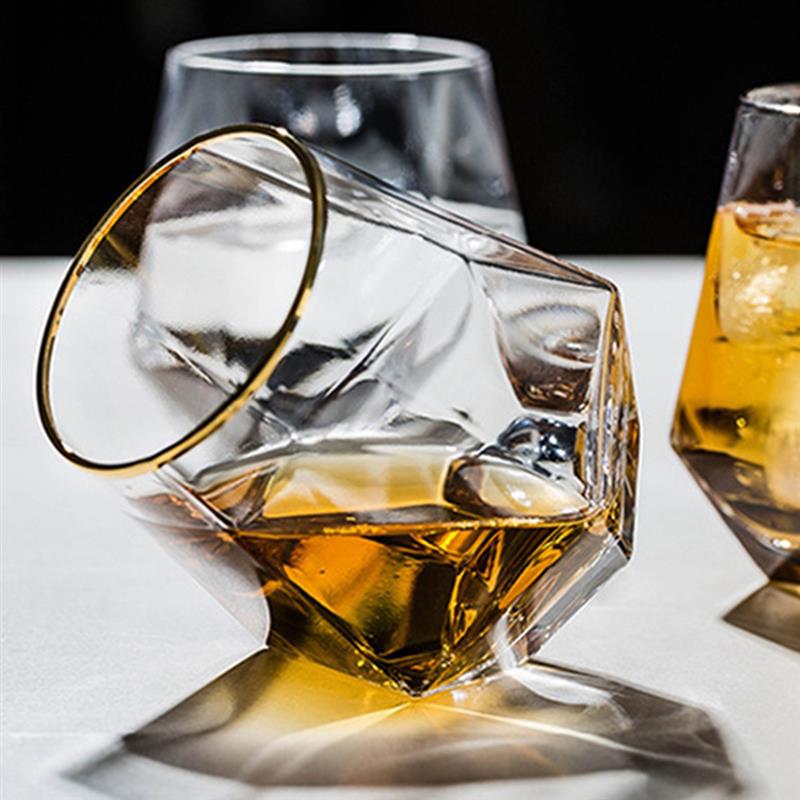 Geometric hexagonal glass drinking water glass transparent reusable wine glass juice beer glass