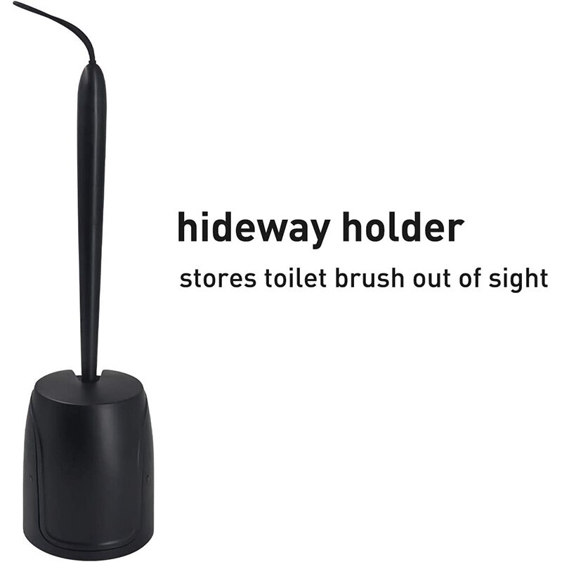 Toilet Brush with Holder, Silicone Brush Toilet Brush Cleaner for Bathroom Cleaning Supplies