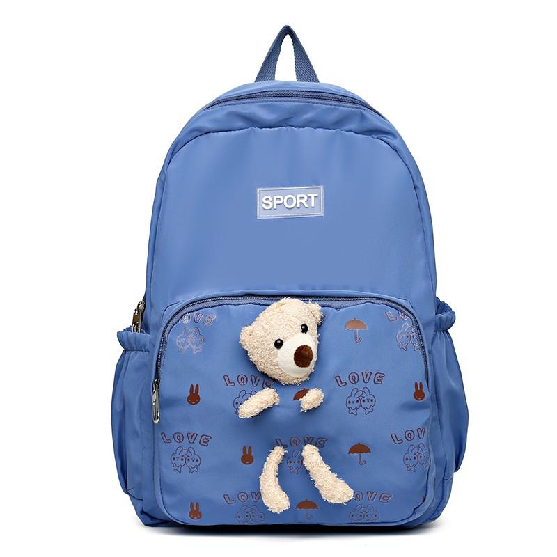 Zaino da donna Oxford di moda zaino da scuola con orso carino per ragazze zaini da viaggio impermeabili di grande capacità zaini per studenti 2022: Blue