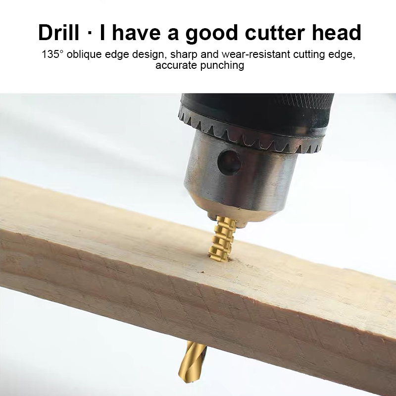 3-8mm Cobalt Drill Bit Set Spiral Screw Metric Composite Tap Metal HSS Twist Drill Bit Set for Wood Cutting Drilling Polishing