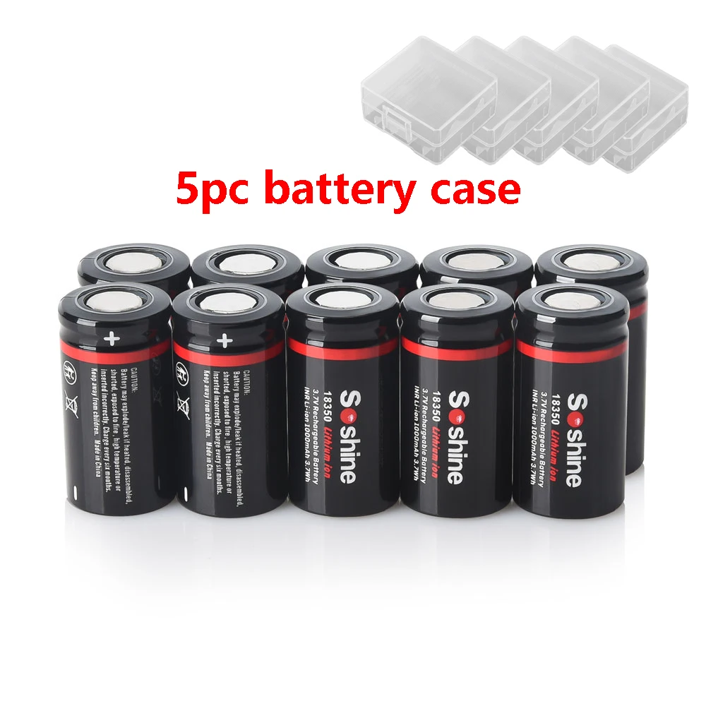 Soshine Li-Ion 18350 Akku 3,7 V 1000 mAh wiederaufladbarer Lithium-Akku 1000 mAh Akkus für Kamera-LED-Taschenlampen Türklingeln: Blau