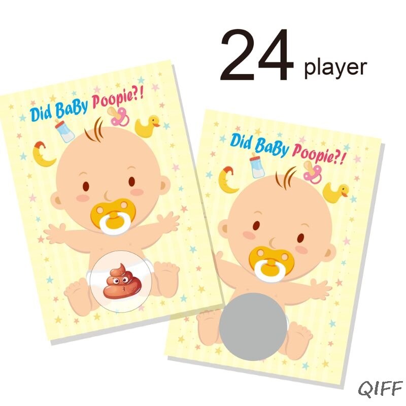 Baby Shower Scratch Off Game Raffle Card Gender Neutral Boy Girl Funny Activity