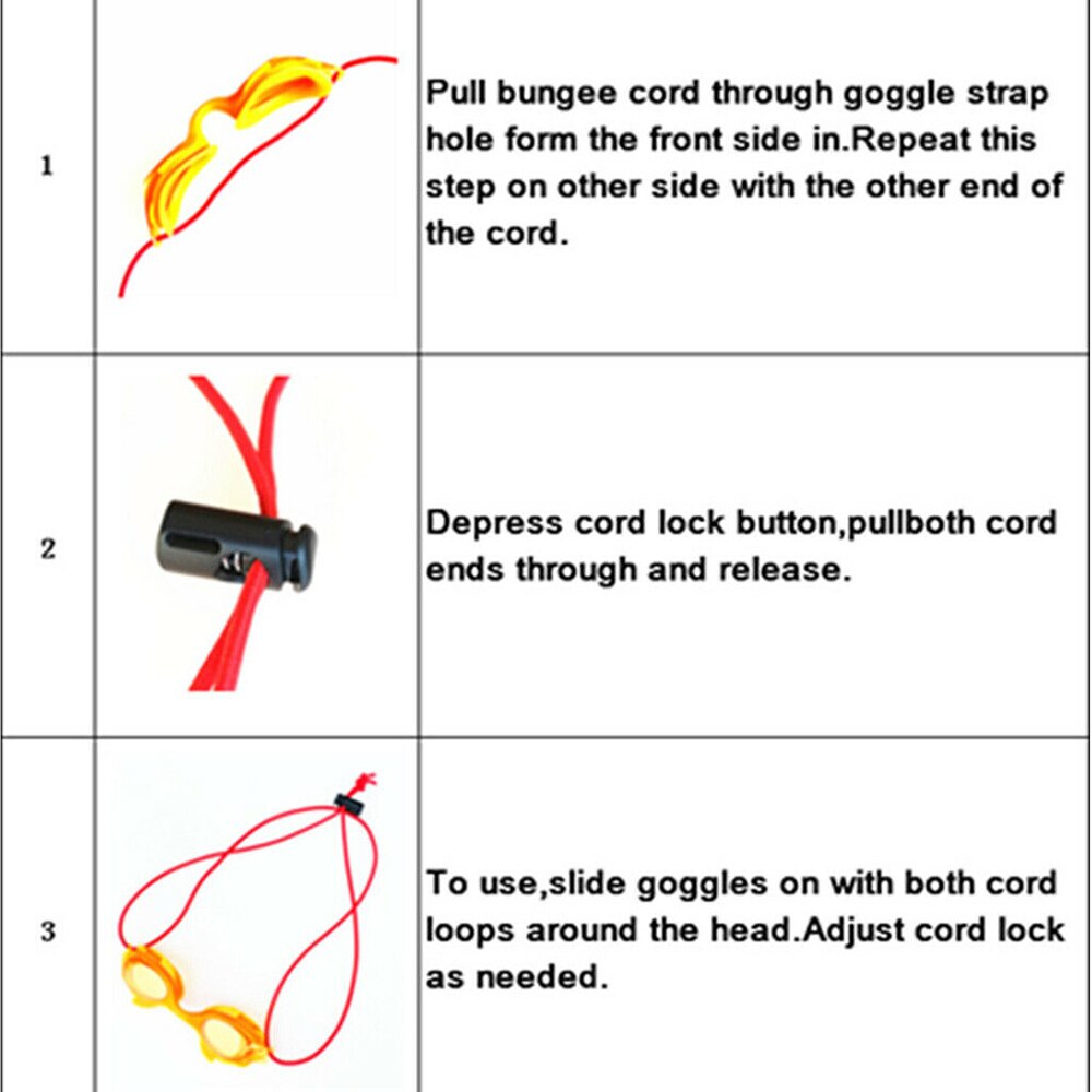 Gafas elásticas de goma para natación, gafas de cuerda, correa de Buceo para máscara, cuerda negra