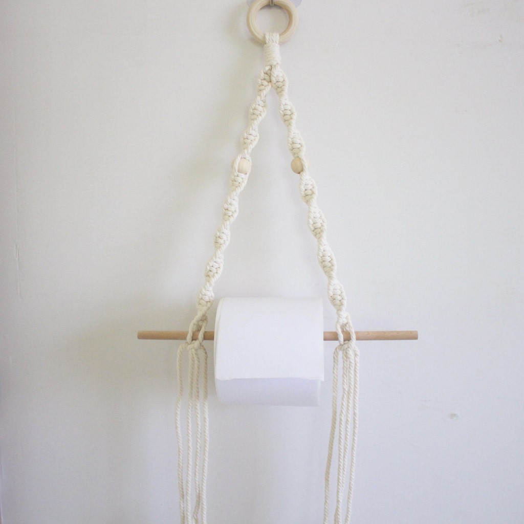 Paper Roll Holder Shelf Tissue Storage Rack Wood braid Combination Kitchen Towel Rack Tissue Bathroom Toilet Storage d90917