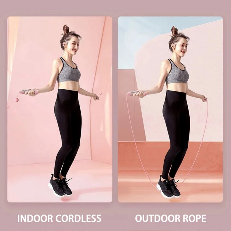 Dragende Draagbare Rope Skipping Fitness En Bodybuilding Aërobe Oefening Indoor Mute Body Vormgeven Springtouw