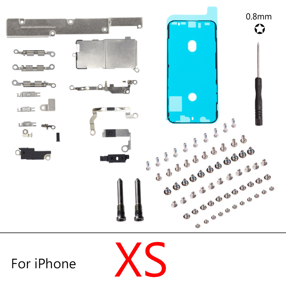 1set Full screw+Inner Accessories For iPhone X XS XR XS MAX 7G 8G 8 Plus PlusInside Small Metal Parts Holder Bracket Shield Plat: green
