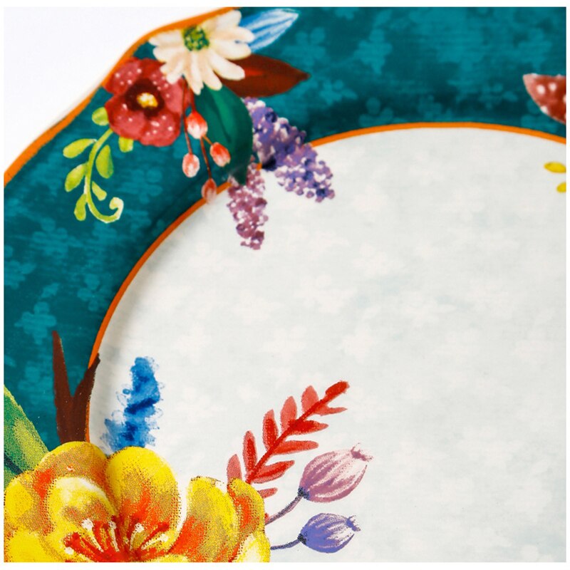 Innovative Ceramic Plate Glaze Craftsmanship, Flower Pattern, Home Dim Sum, Dish Plate, Home Decoration Pendulum, Hanging Plate