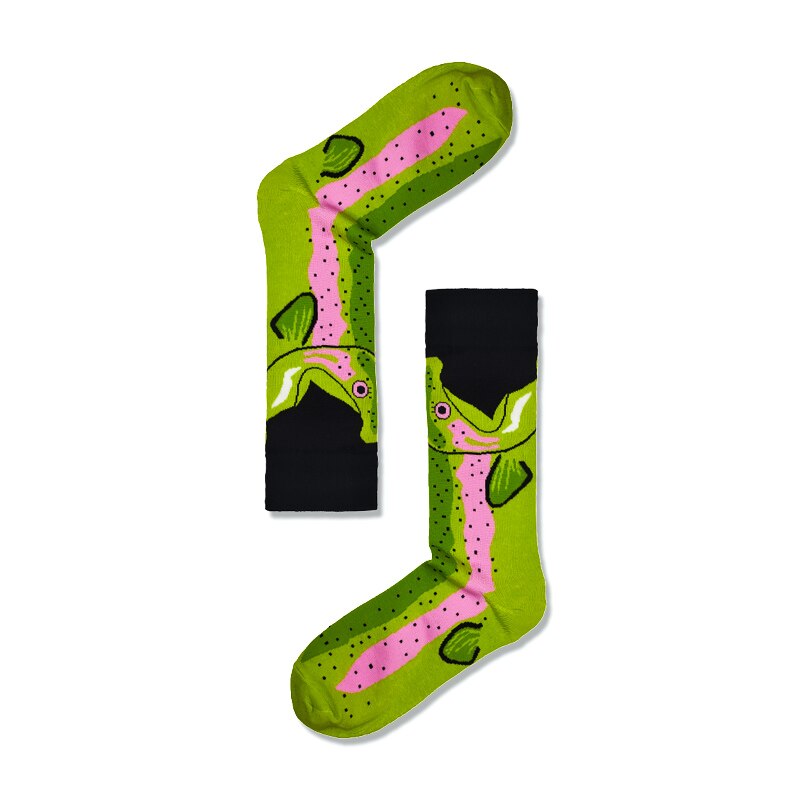 Män och kvinnor strumpor bomull färg krokodil haj harajuku rolig glad cool söt halkfri skateboard tjej tubstrumpor: Lw0011