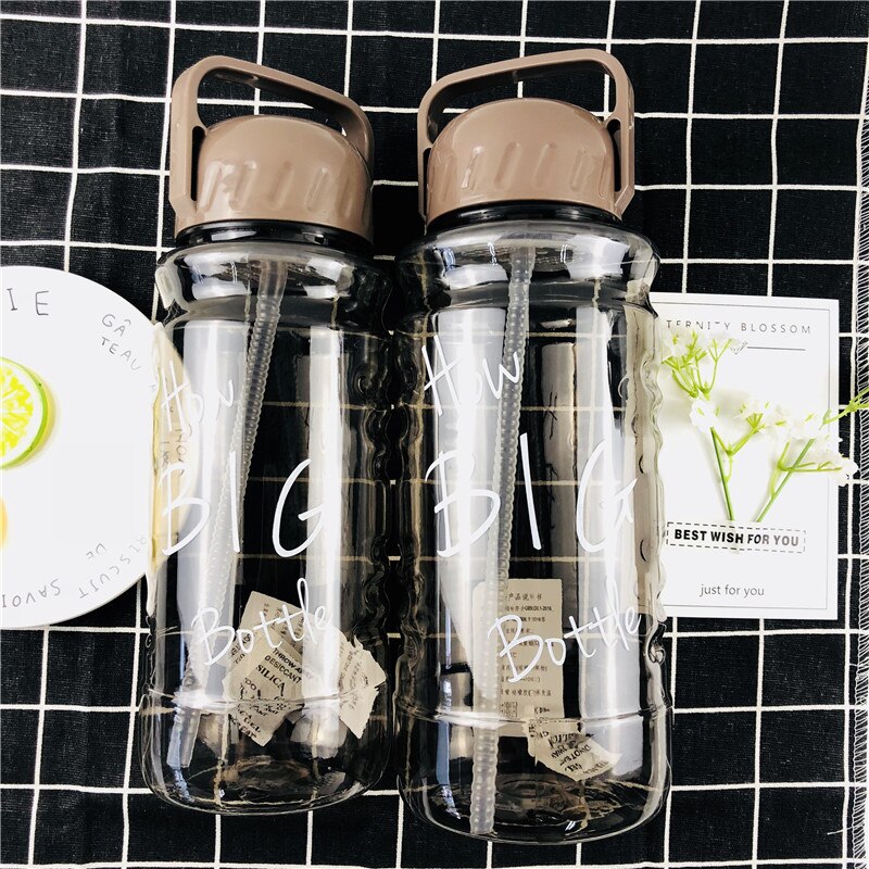 Bpa-fri 1500ml/2000ml bärbara sugrör sport utomhus vattenflaska stor kapacitet resecamping vattenkokare med tesil handtag