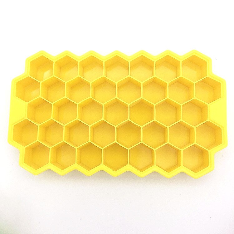 Silicone Honeycomb Ice Cube Tray Ice Cube Mold Food Grade Cavity Flexible Ice Molds Whiskey Cocktail Ice Maker: Yellow