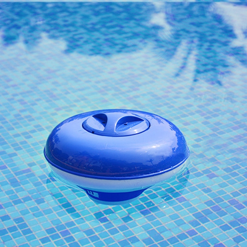 Floating Swimming Pool Chlorine Dispenser Blue and White Dosing Device Outdoor Tubs Accessories 13.5*12*4.5cm